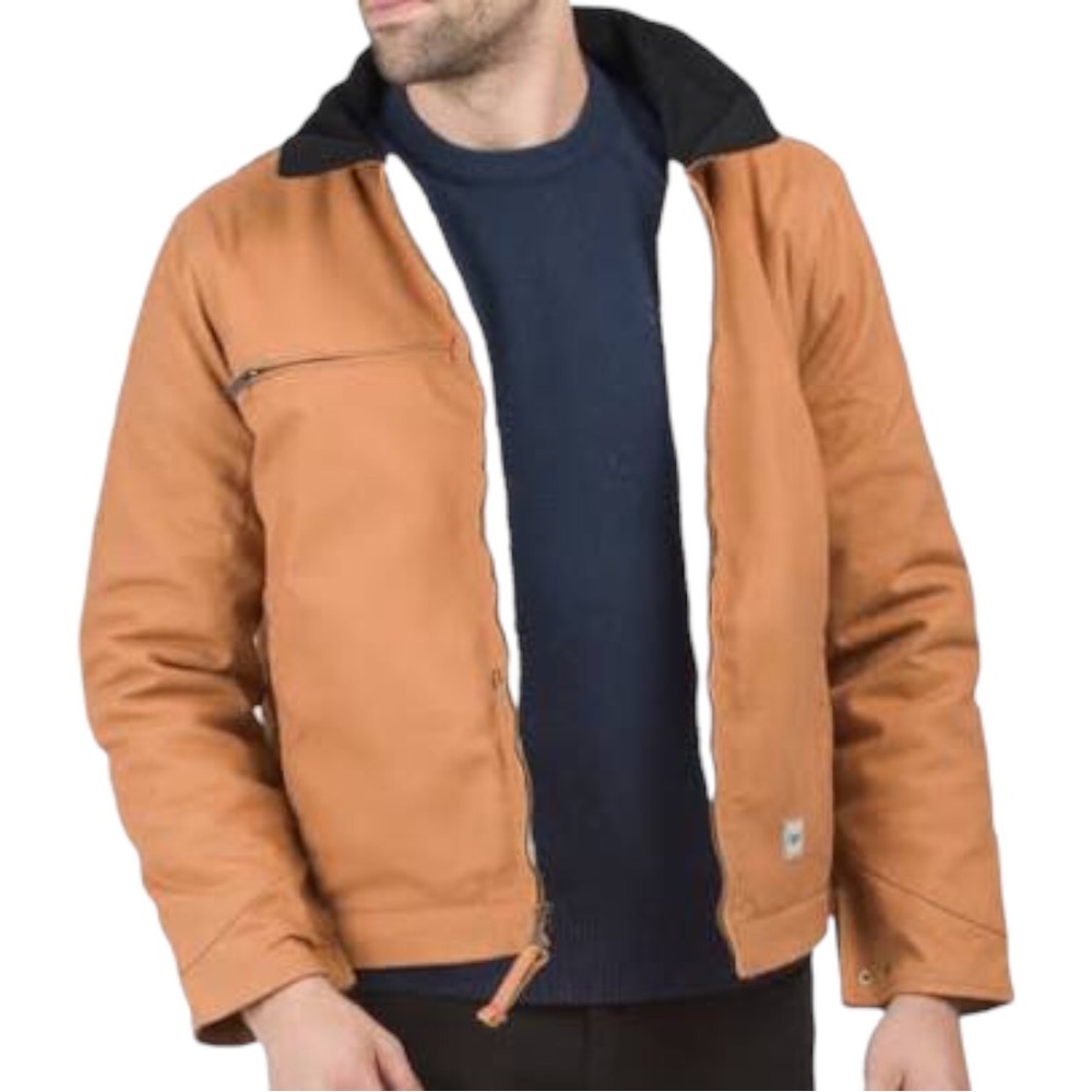 NEW Heritage Eddie Bauer Chore Coat Sherpa Lined Zipper Brown Jacket Men’s XL